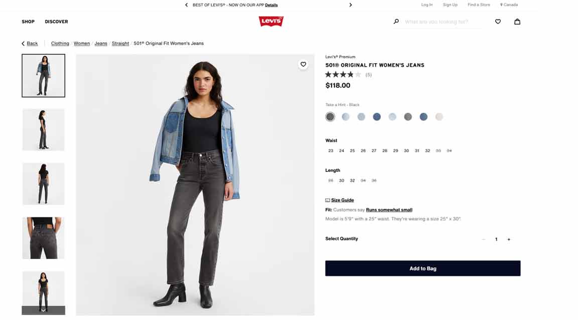 Как купить джинсы Levi's в США с доставкой в Россию